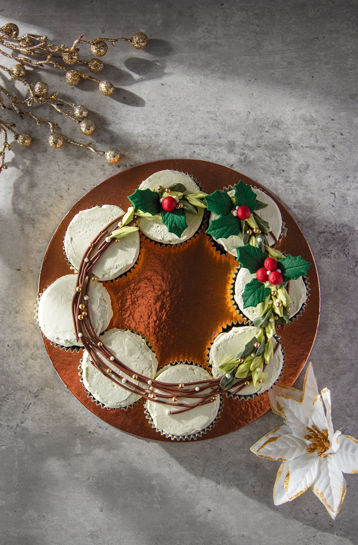 Wreath Cupcakes