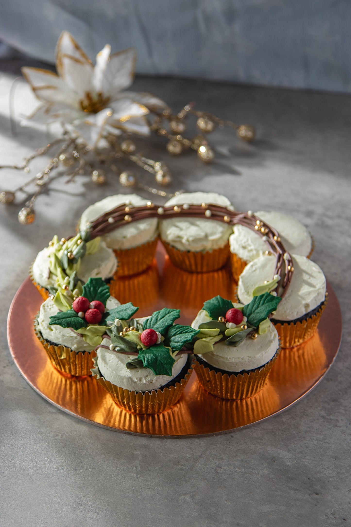 Wreath Cupcakes