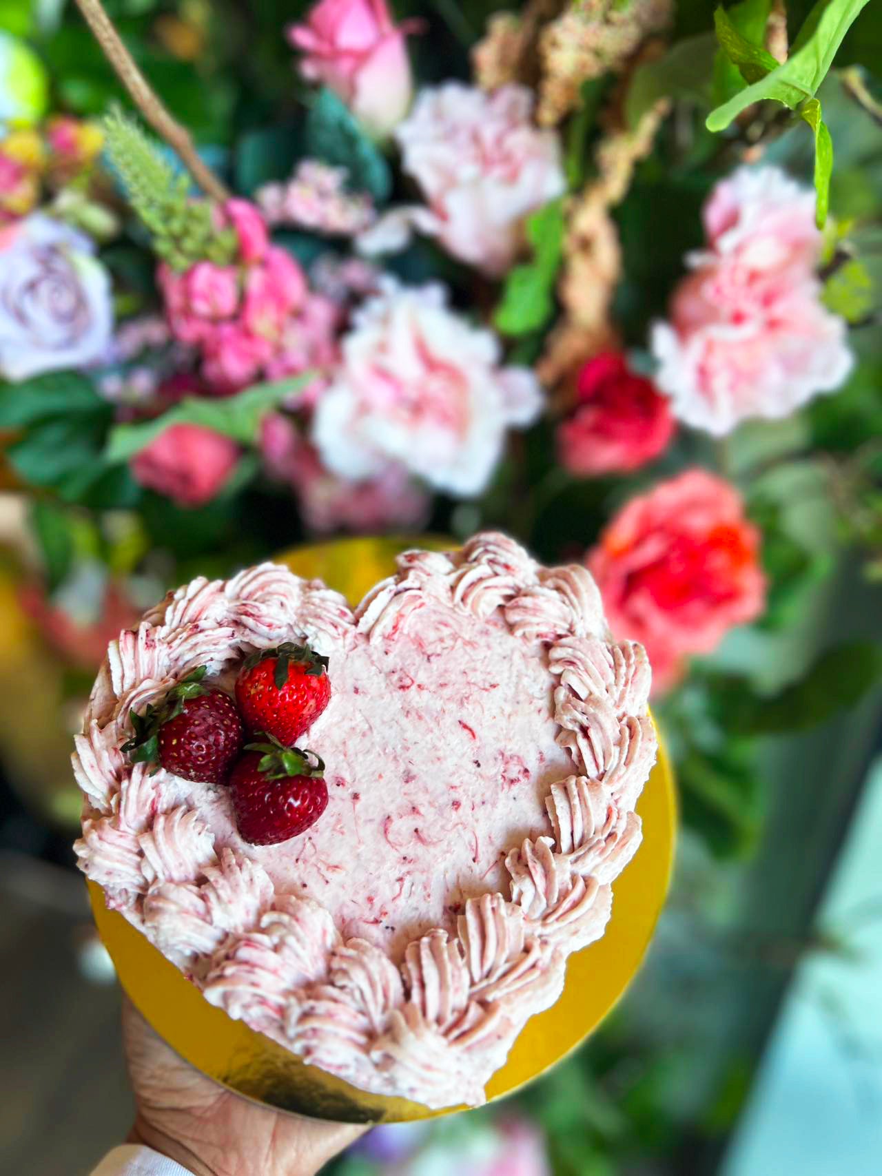 Ruby Pink Heart Cake